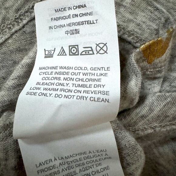 J. Crew gray sleeveless T-shirt with gold foil banana design S NWOT - Picture 9 of 12